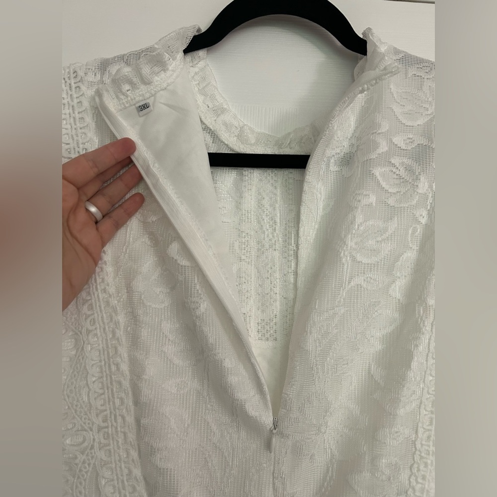 NEW- SHEIN White Lace Wedding/ Rehearsal/ Reception Dress - Picture 9 of 16